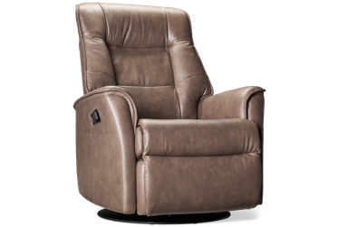 Zero Stress Blissful Leather Power Swivel Glider Recliner - Tilt Power Headrest - Lumbar Support - Soothing Heat & Massage