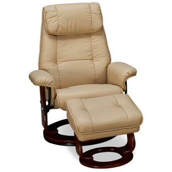 Ventura Leather Chair & Storage Ottoman 