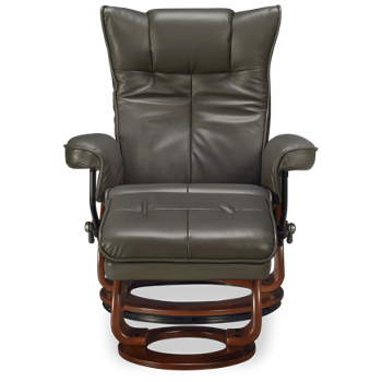 Carmel Leather Chair and Storage Ottoman 