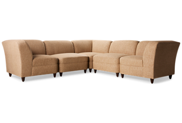 Miami 5 Piece Sectional - Durable Sunbrella Fabric - Modern Wide Flare Arms - Plush Cushions