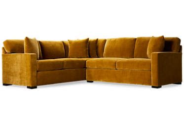 Daisy 2 Piece Left-Facing Sectional - Soft Chenille Upholstery - Three Toss Pillows - Cozy Comfort