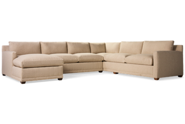 Sylvie 3 Piece Sectional - Plush Cushions - Slim Track Arms - Comfortable Chaise - Transitional Style
