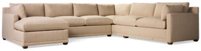 Sylvie 3 Piece Sectional - Plush Cushions - Slim Track Arms - Comfortable Chaise - Transitional Style