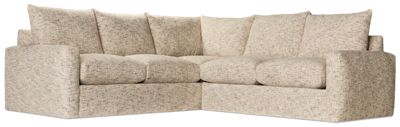 Alden 2 Piece Sectional - Chic Transitional Style - Clean Lines - Track Arms - Three Plush Toss Pillows