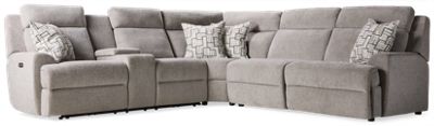 Debussy 3 Piece Power Reclining Sleeper Sectional with 2 Recliners, Tilt Headrest & Console
