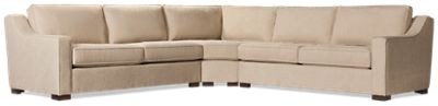 Claudia 3 Piece Sectional - Contemporary Track Arms - Plush Cushions - 3 Coordinating Toss Pillows - Eco-Friendly Fabric