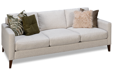 Design Lab Sofa Plus - Soft Textured Chenille Fabric - Sleek Track Arms - Pluma Plush Cushions - Extended Lounge Seat Depth - 4 Stylish Toss Pillows