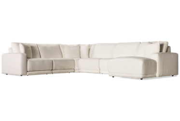 Nantucket 6 Piece Power Reclining Sectional - 2 Recliners - Tilt Power Headrest Headrest - Durable Polyester - Plush Foam Cushions - Cozy Chaise