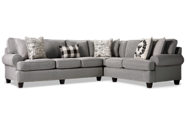 Awesome 2 Piece Sectional - Traditional Style - Plush Cushions - Rolled Arms - Seven Toss Pillows