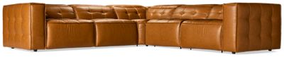 Trinidad 5 Piece Leather Power Reclining Sectional - 3 Recliners - Tilt Power Headrest - Immersive Audio - Soft Tufted Leather