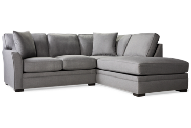 Choices 2 Piece Sectional - Plush Cushions - Modern Low-Profile - Gently Flared Arms - Two Toss Pillows - Durable Sunbrella Fabric
