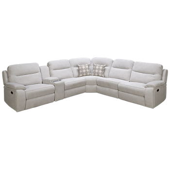 Margot Power 6 Piece Reclining Sectional with 3 Recliners with Tilt Headrest and Console