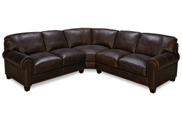 Madison 3 Piece Leather Sectional with Nailhead