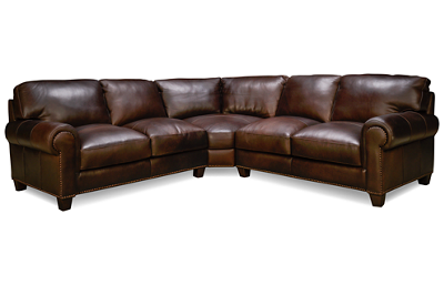 Madison 3 Piece Leather Sectional with Nailhead