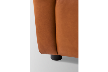 Quincy 2 Piece Leather Sectional - Contemporary Design - Plush Pillow Backs - Soft Top Grain Leather