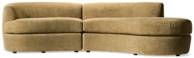 Anderson 2 Piece Sectional - Art Deco Inspired - Cushioned Comfort - Plush Upholstery - Cozy Chaise - Two Toss Pillows Included
