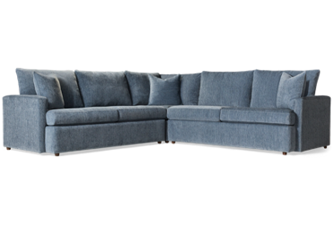 Tallahassee 3 Piece Sectional - Durable Sunbrella Fabric - Generously Cushioned Box Seats - Three Toss Pillows - Ultimate Comfort