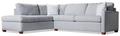 Palisades 2 Piece Sectional - Generously Cushioned - Transitional Style - 100% Cotton Cover - High Resiliency Foam Seat - Two Toss Pillows