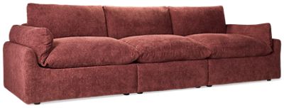 Harper 3 Piece Sectional - Durable Polyester Upholstery - Flared Arms - Two Coordinating Toss Pillows - Super Plush Comfort