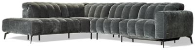 Portento 2 Piece Power Reclining Sectional - 1 Recliner - Tilt Power Headrests - Modern Tufting - Luxurious Comfort