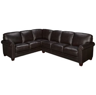 Futura Nailhead 2 Piece, Leather Sectional Pieces