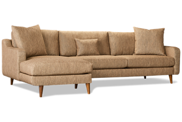 Orlando 2 Piece Sectional - Sunbrella Fabric - Plush Cushions - Left Arm Facing Chaise - Mid-Century Modern