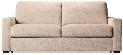 Crash Pad Queen Sofa Bed - Track Arms - Durable Fabric - Contemporary Sleeper - Memory Foam Mattress