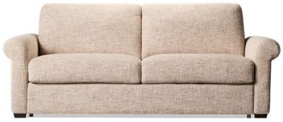 Crash Pad Queen Sofa Bed - Rolled Arms - Durable Fabric - Contemporary Sleeper - Memory Foam Mattress