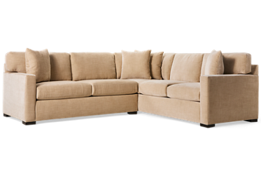 Daisy 2 Piece Right-Facing Sectional - Soft Fabric Upholstery - Four Toss Pillows - Cozy Comfort