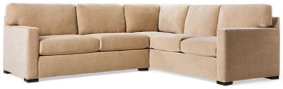Daisy 2 Piece Right-Facing Sectional - Soft Fabric Upholstery - Four Toss Pillows - Cozy Comfort