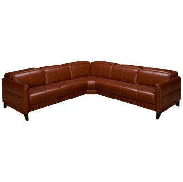 Htl Furniture Brandy Leather Power 3 Piece Reclining Sectional With Tilt Headrest