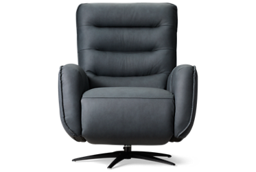 Aventro Power Recliner - Top-Grain Leather - Tilt Power Headrest - 360 Degree Swivel - Contemporary Comfort