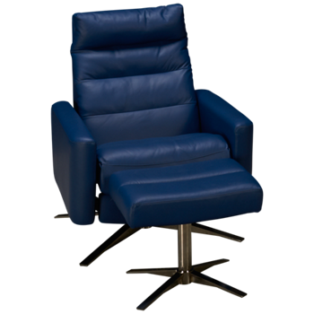 Cirrus Leather Comfort Air Reclining Chair with Tilt Headrest and Ottoman