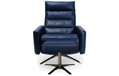 Cirrus Leather Comfort Air Reclining Chair with Tilt Headrest and Ottoman 