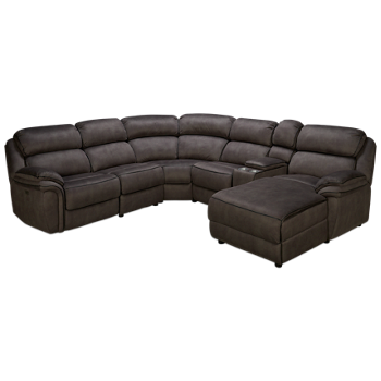 Daughtrey Power 6 Piece Reclining Sectional with 2 Recliners with Tilt Headrest & Console