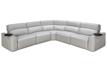 Avalon 5 Piece Power Reclining Sectional with 3 Recliners with Tilt Headrest