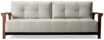 Loft Deluxe Queen Sleeper Sofa with Pillow Mattress Topper - Oversized Pocket Spring Mattress - Wood Arms - Versatile Comfort