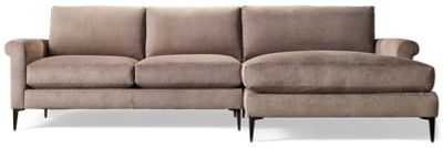 Design Lab 2 Piece Sectional - Plush Cushions - Roll Arms - Soft Fabric