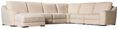 Vineyard 6 Piece Power Reclining Sectional - 2 Recliners - Tilt Power Headrest - Chaise Lounge