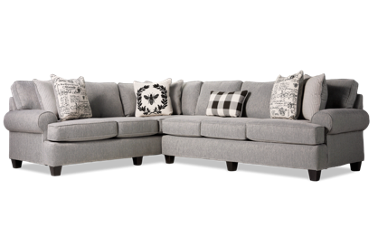 Awesome 2 Piece Sectional - Traditional Style - Plush Cushions - Rolled Arms - Seven Toss Pillows