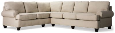 Awesome 2 Piece Sectional - Traditional Style - Plush Cushions - Rolled Arms - Seven Toss Pillows