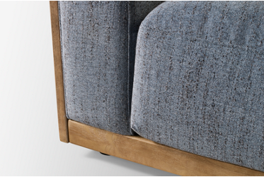 Madeira 3 Piece Sectional - Textured Fabric Upholstery - Plush Cushions - Flared Track Arms - Exposed Light Wood Frame