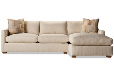 Bradford 2 Piece Sectional - Chic Transitional Design - Cozy Chaise - Plush Cushions - Sloped Track Arms - Sustain Kid Proof Fabric