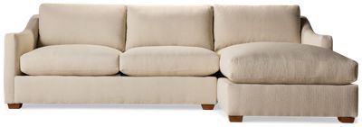Bradford 2 Piece Sectional - Chic Transitional Design - Cozy Chaise - Plush Cushions - Sloped Track Arms - Sustain Kid Proof Fabric