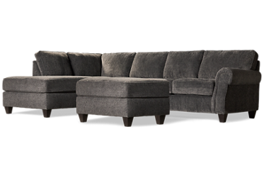 Tripoli 2 Piece Sectional with Storage Ottoman - Left Arm Facing Chaise - Plush Cushions - Five Toss Pillows