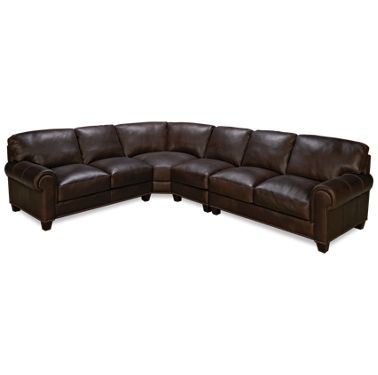 Soft Line Madison 4, Leather Nailhead Sectional