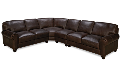 Madison 4 Piece Leather Sectional with Nailhead