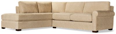 Turin 2 Piece Sectional - Plush Durable Fabric - Four Toss Pillows - Gel Memory Foam Seating - Cozy Chaise