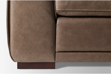 Nolan 3 Piece Leather Sectional - Top Grain Leather - Flared Track Arms - 3 Toss Pillows - Plush Foam Cushions