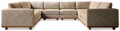 Nesta 8 Piece Sectional - Soft Upholstery - Plush Foam Cushions - Modern Wooden Base - Four Stylish Toss Pillows